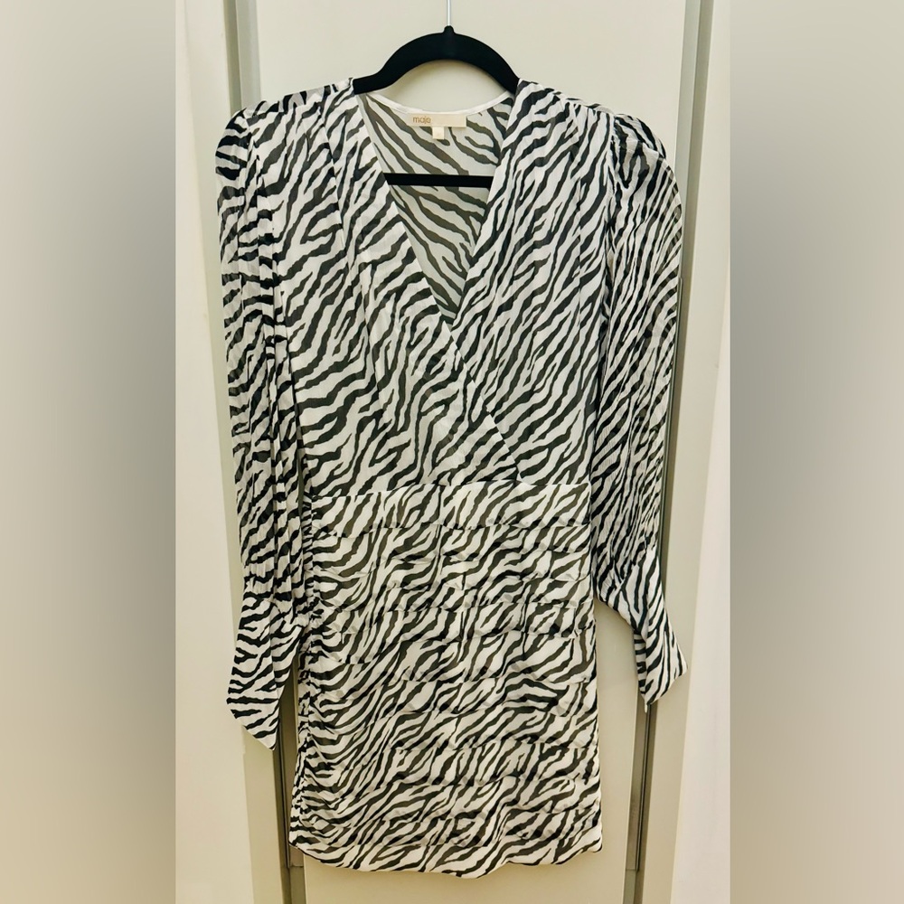 Maje Ribane Zebra Print Mini Dress FR 36 / US S 4